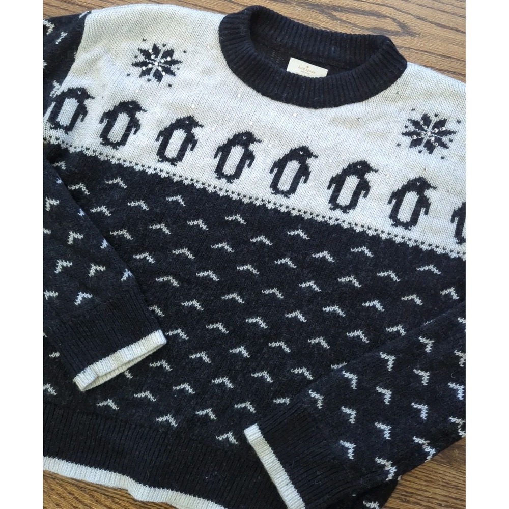 Kate Spade Black and White Penguin Sweater